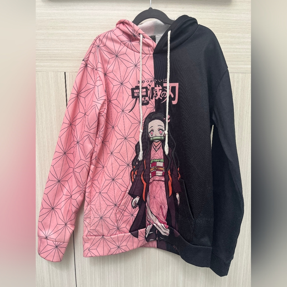 Anime Character Pink and Black Kids Hoodie